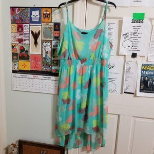 Lane Bryant dress 22/24 floral print hi low sleeveless chiffon empire waist